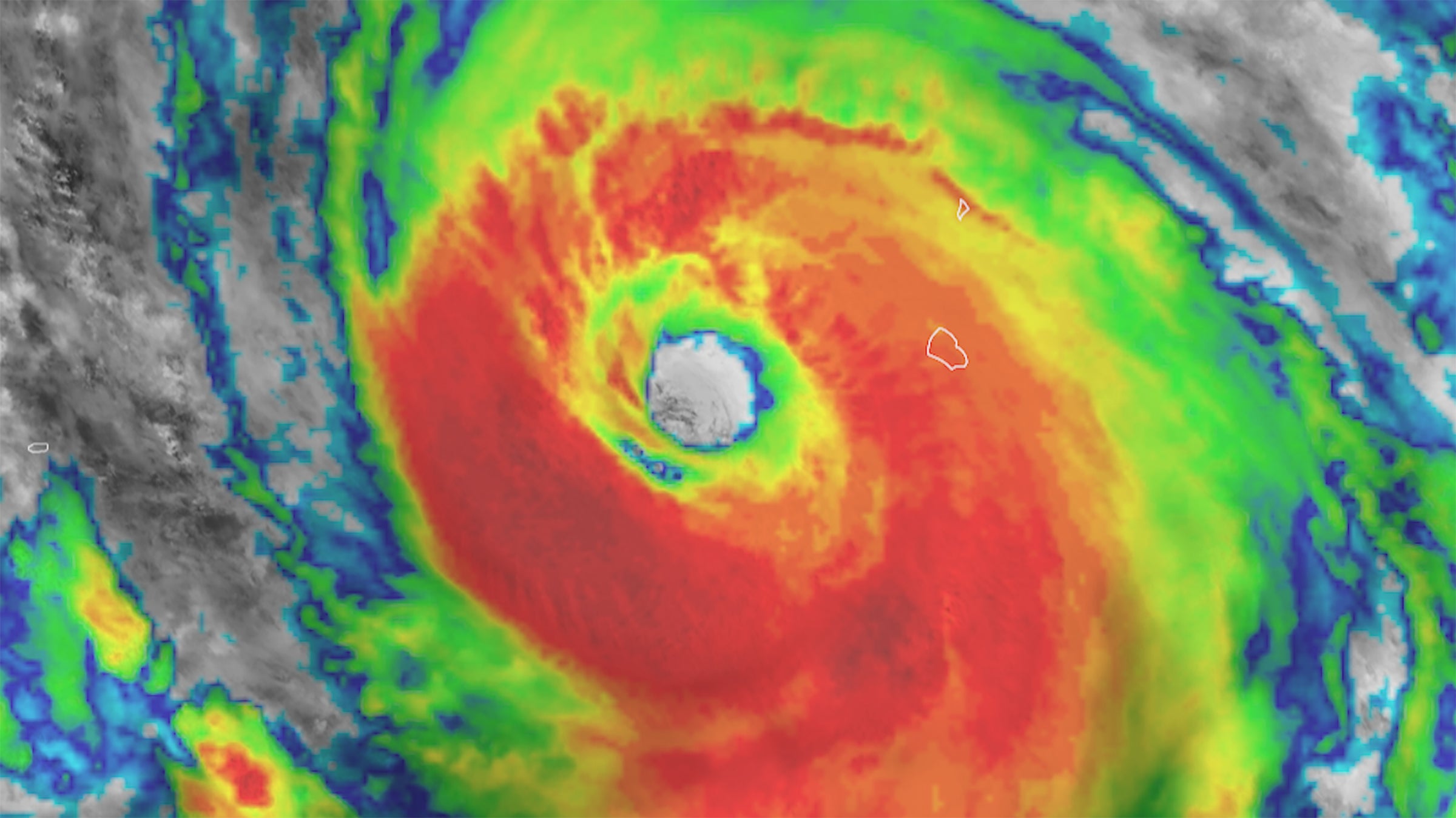 radar image of Hurricane Hilary in the Pacific
