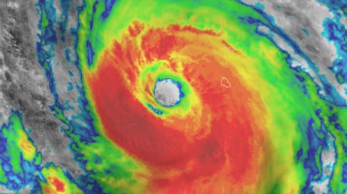 radar image of Hurricane Hilary in the Pacific