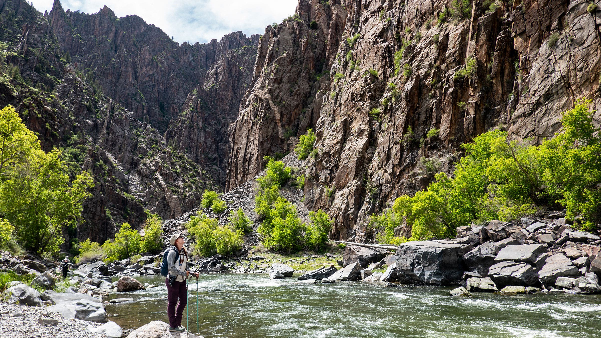 hiker trekking along the Gunnison River
