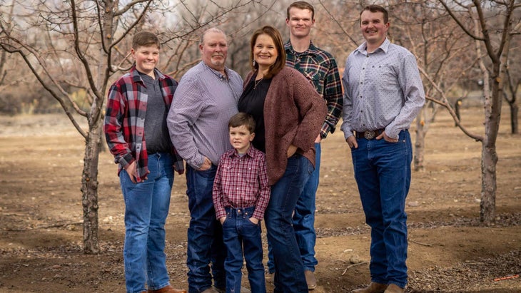 photo of injured trucker and family