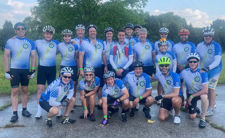 Team Riders of the Storm at the Scenic Shore Bike Tour in 2023.