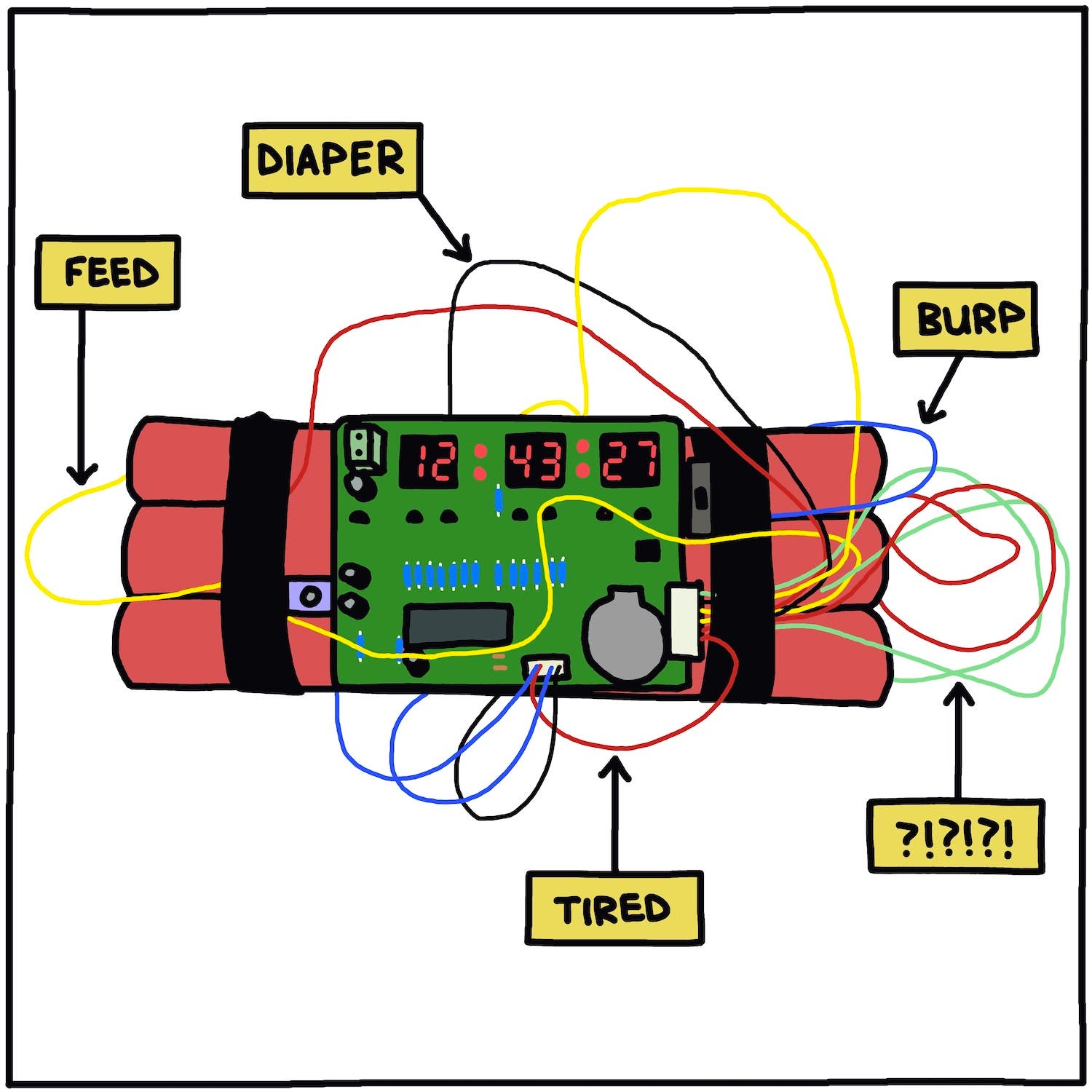 Illustration of a baby bomb
