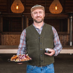 Elias Cairo holding duck confit