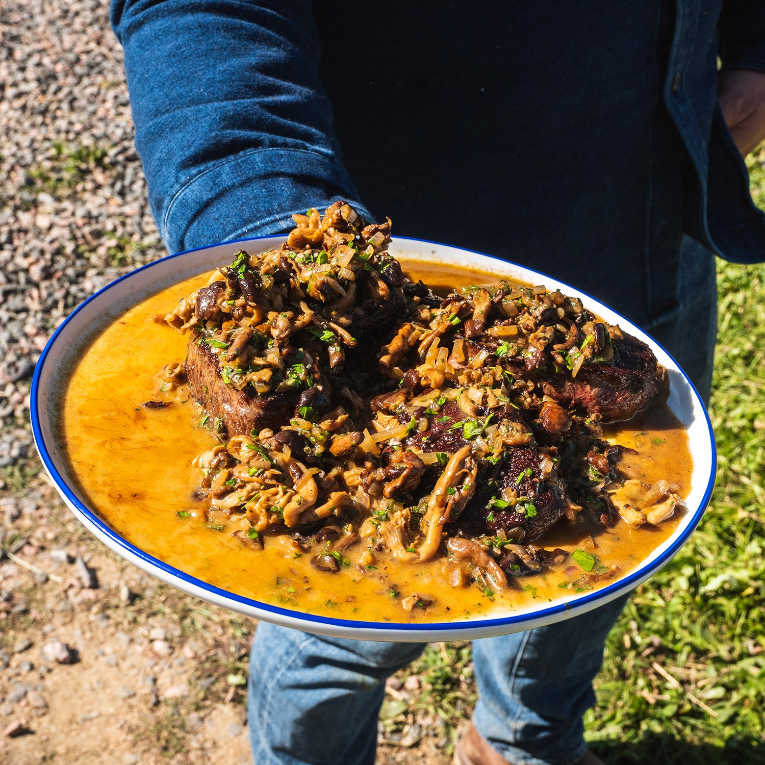 Three-Minute Venison Steaks with Mushroom Marsala Pan Sauce