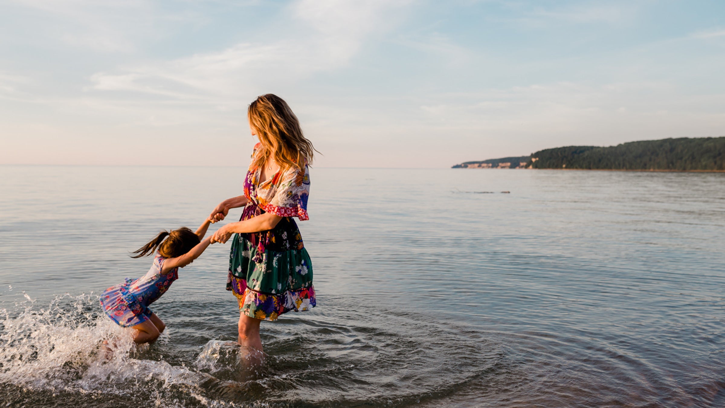 Splashing in Lake Michigan
