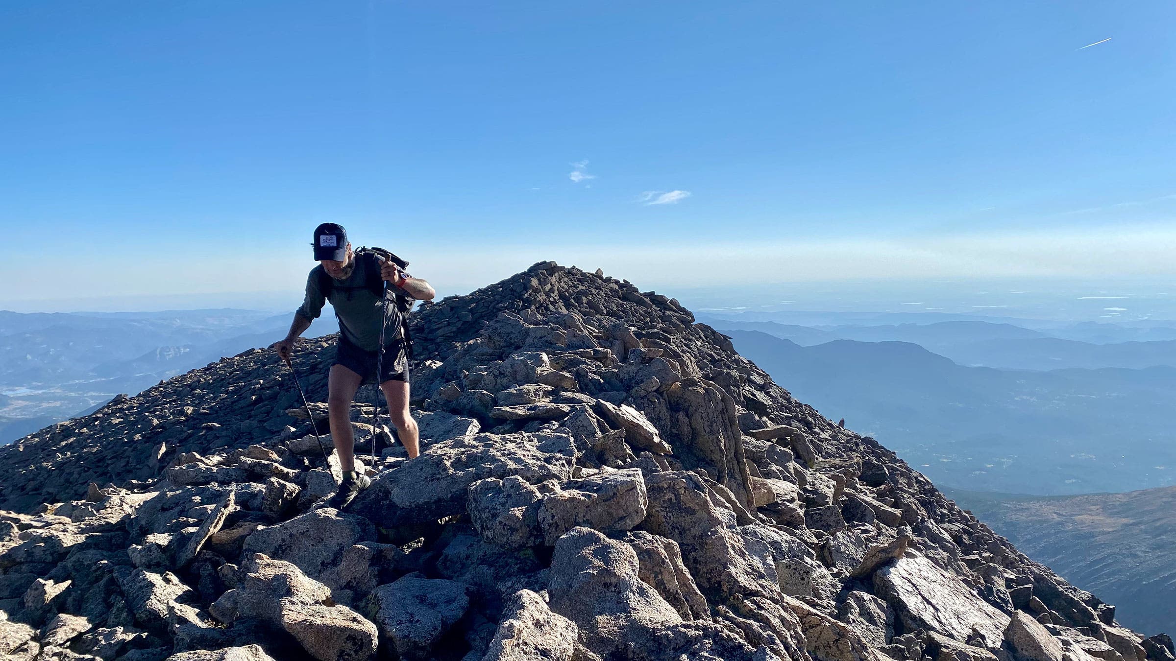 hiker on a ridge traverse on the Continental Divide Trail