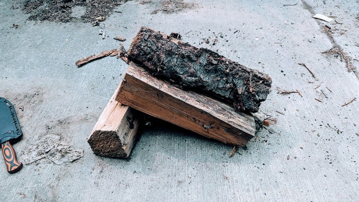 lean-to technique for how to build a campfire