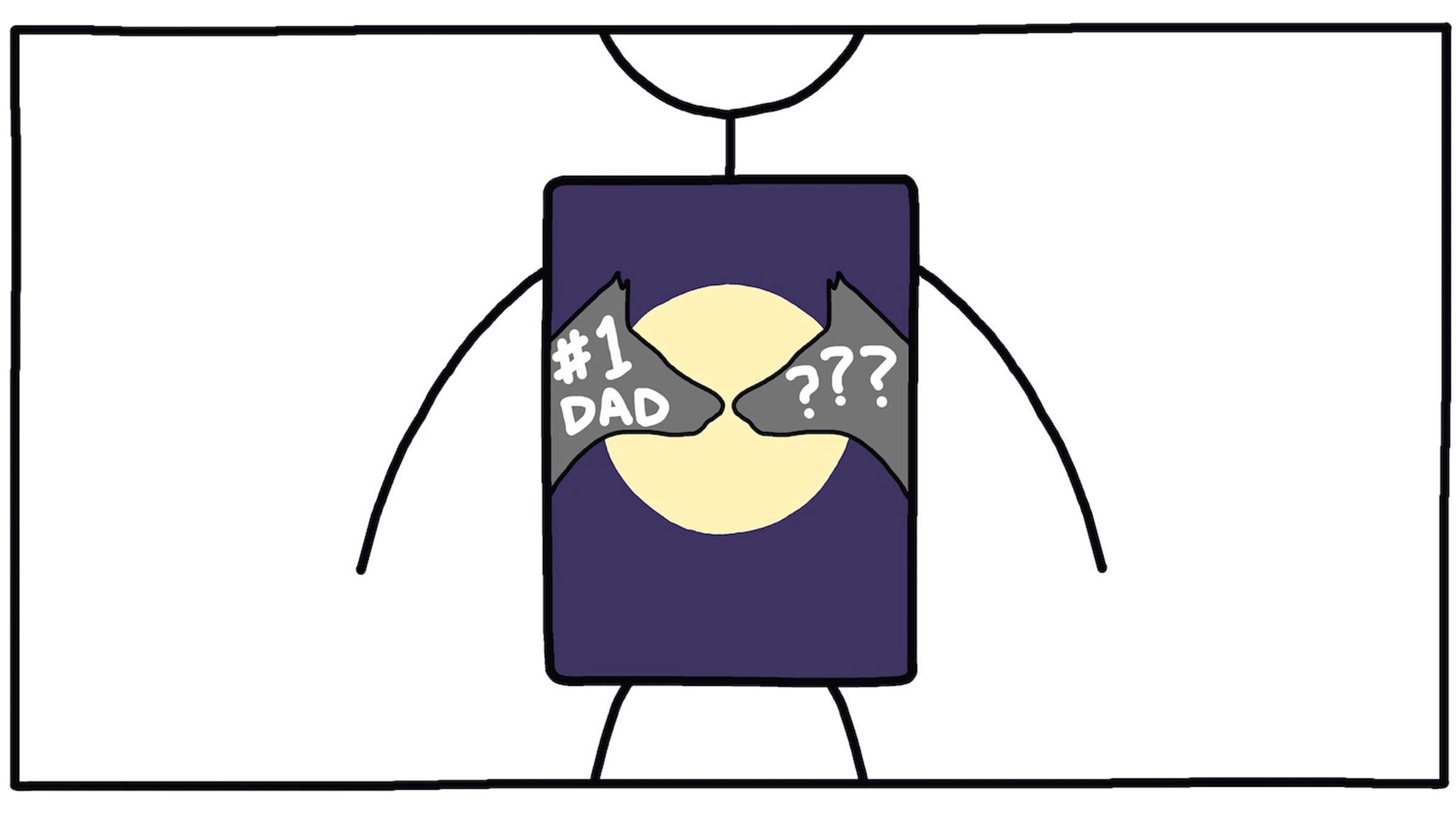 Illustration of stick figure with two wolves inside