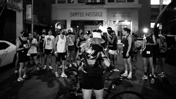 A group of runners gets ready to race in NYC