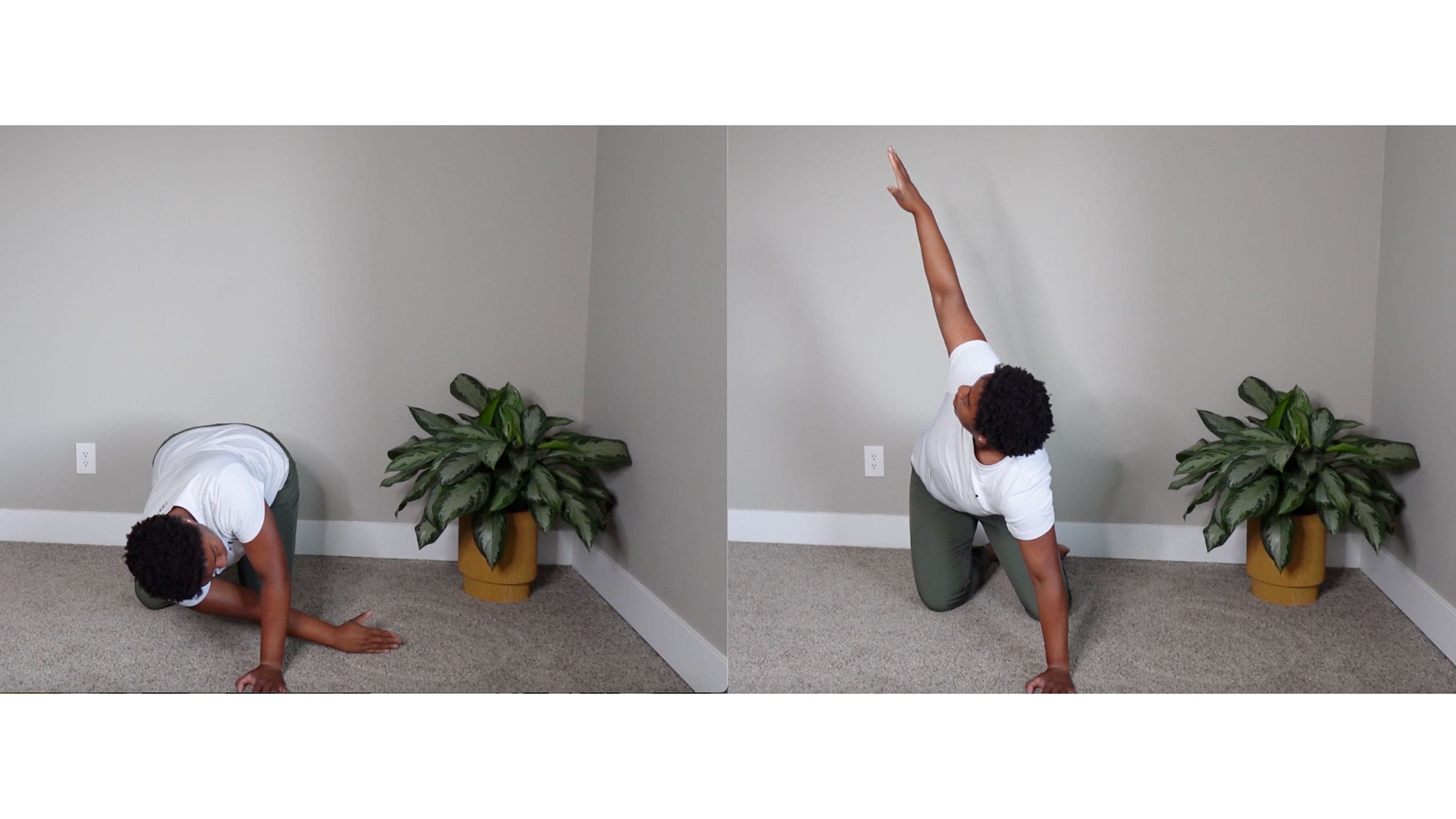 Thread the needle, a Thoracic Mobility Exercise