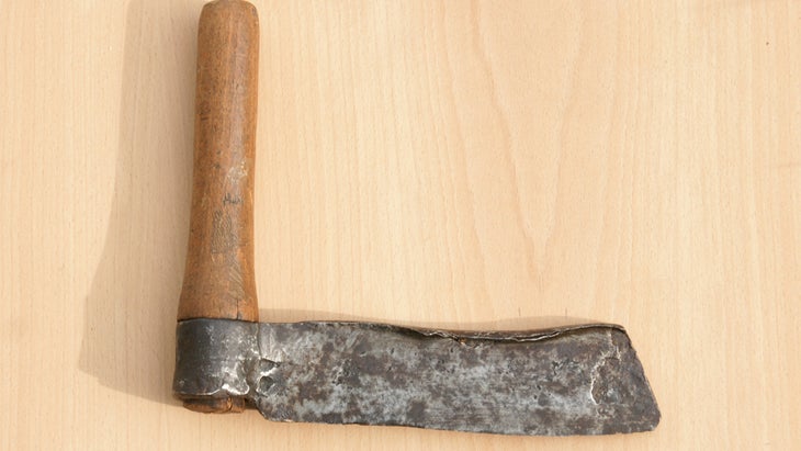 a traditional froe for chopping wood