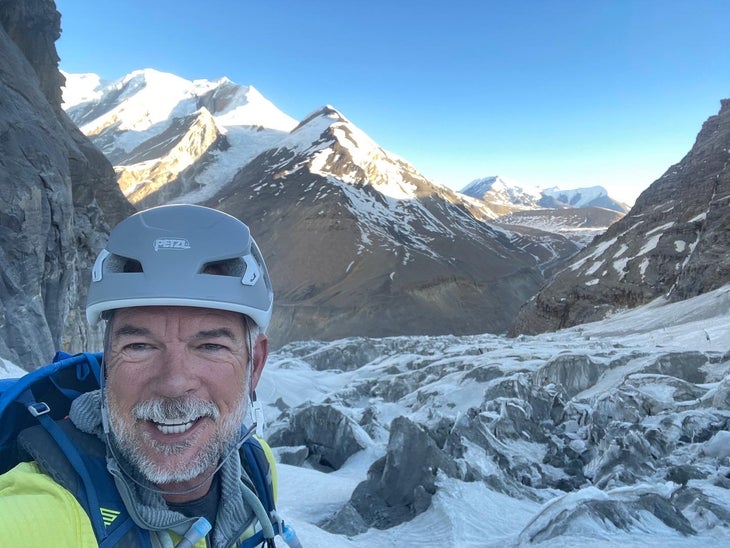 Chris Warner above Camp 1 on Dhaulagiri