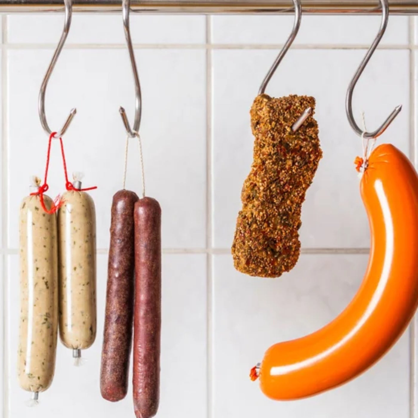 Hanging fake meat