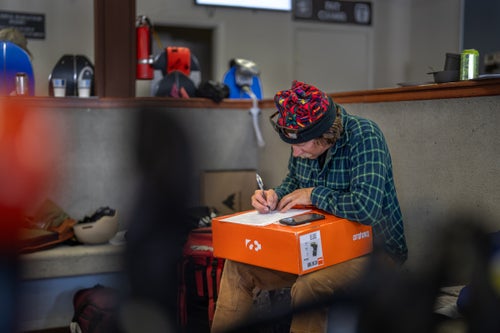Man writing on paper