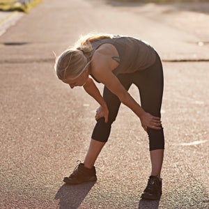 Woman tired after a tough run
