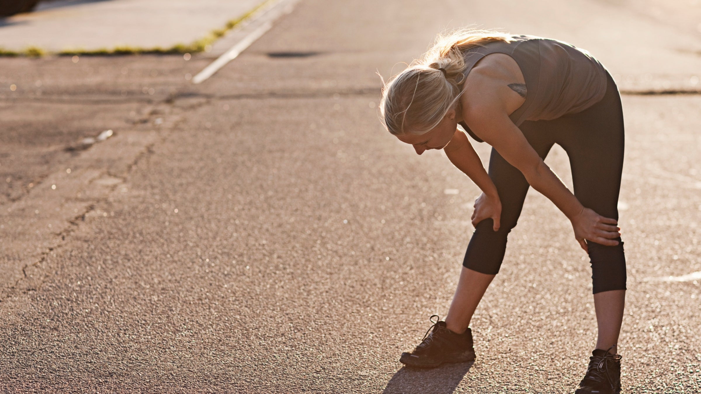 Woman tired after a tough run