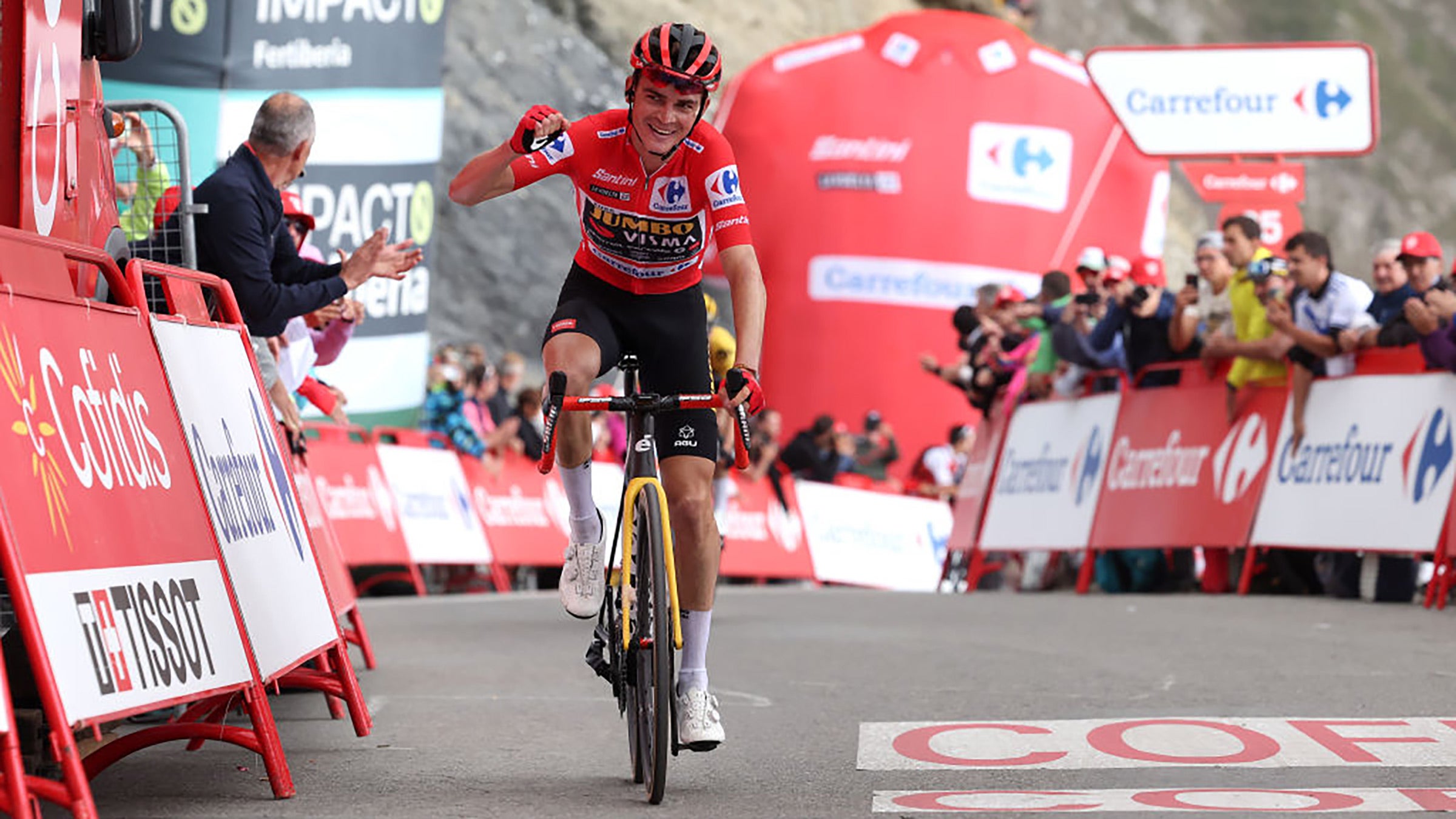 American Sepp Kuss wins a stage of the Vuelta a Espana