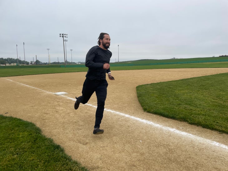 Andy rounding third base