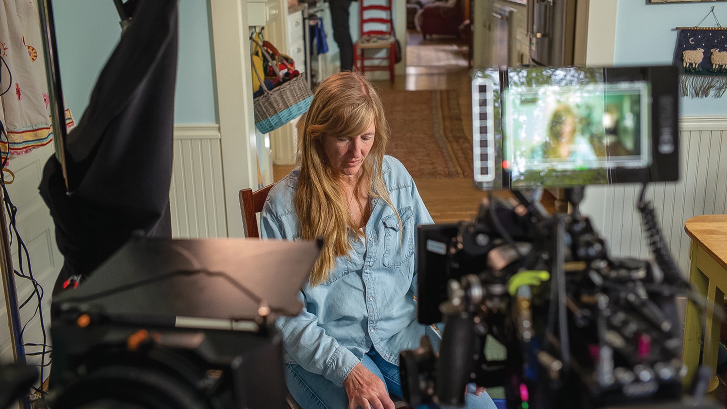 Jennifer Lowe-Anker filming an interview for Torn