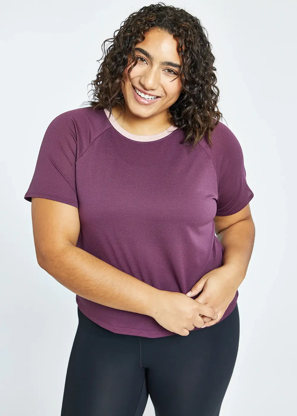 Oiselle t-shirt on a model