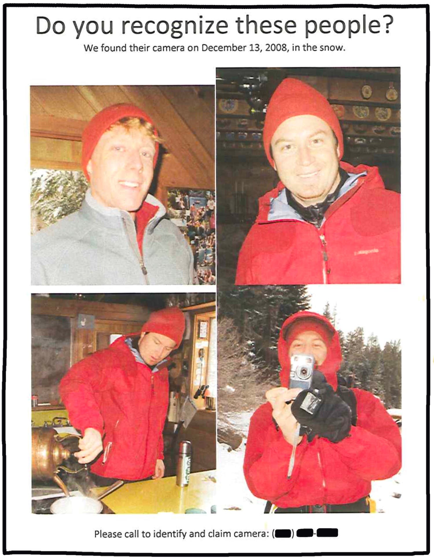 illustration of "do you recognize these people?" poster with images of photographer/subjects