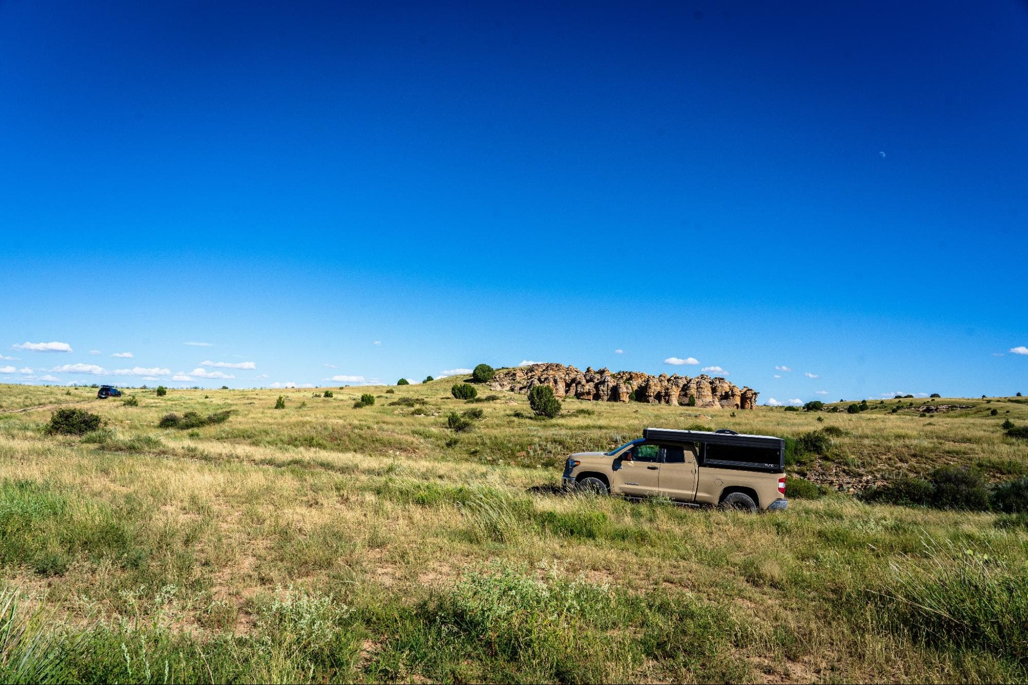 A Toyota Tundra driving off road