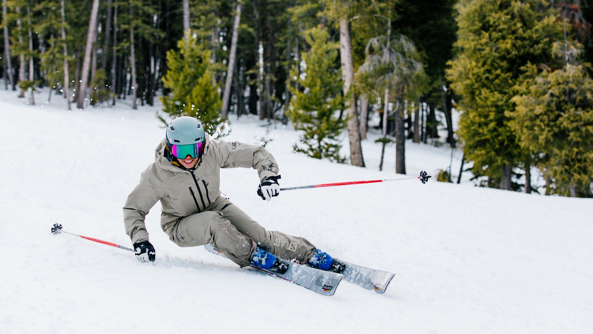 ski test, women's frontside