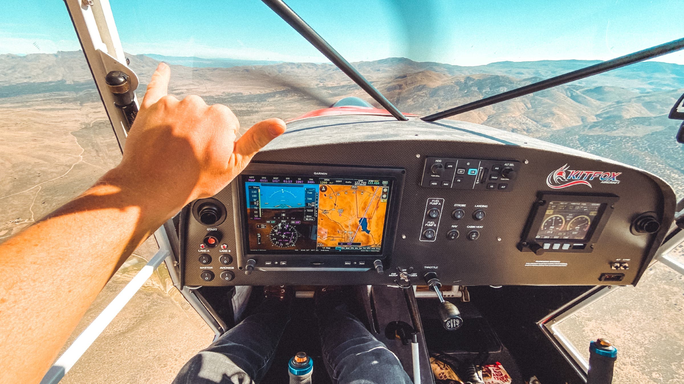 Palmer flying over northern Nevada on his way to Idaho