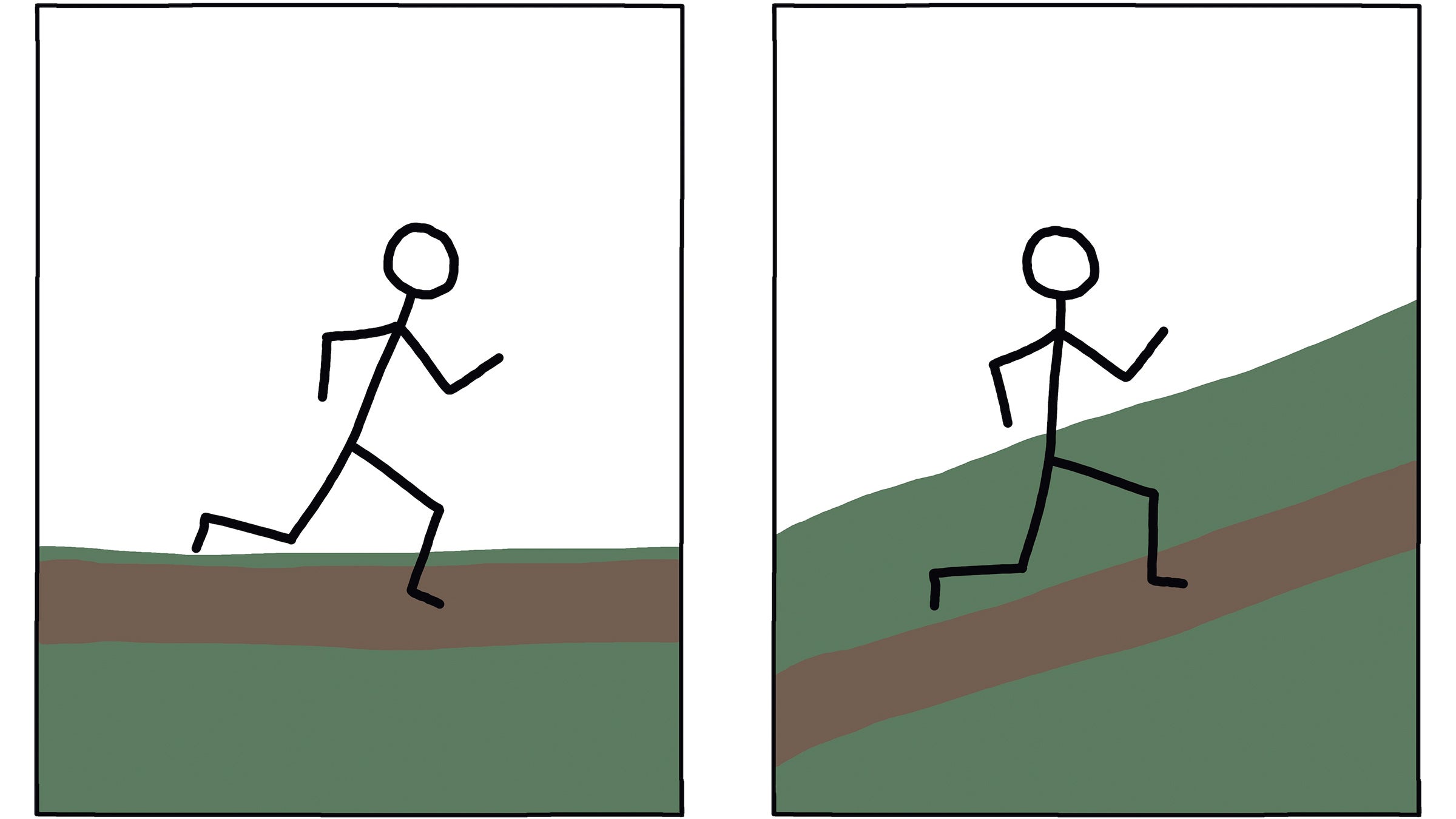 Illustration of runner going uphill