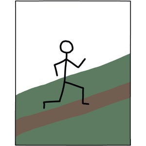 Illustration of runner going uphill