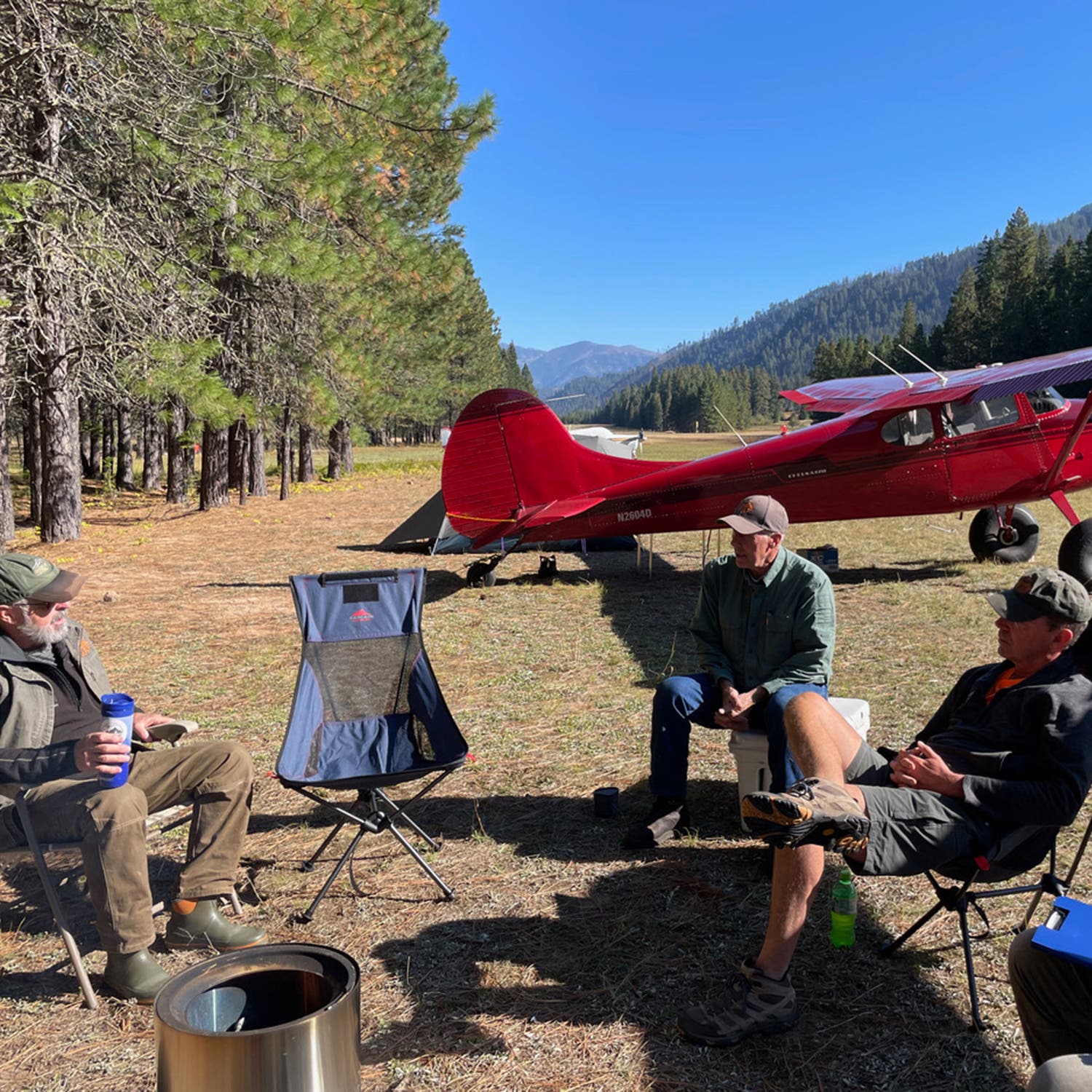 Members of the Recreational Aviation Foundation at the Moose Creek airfield
