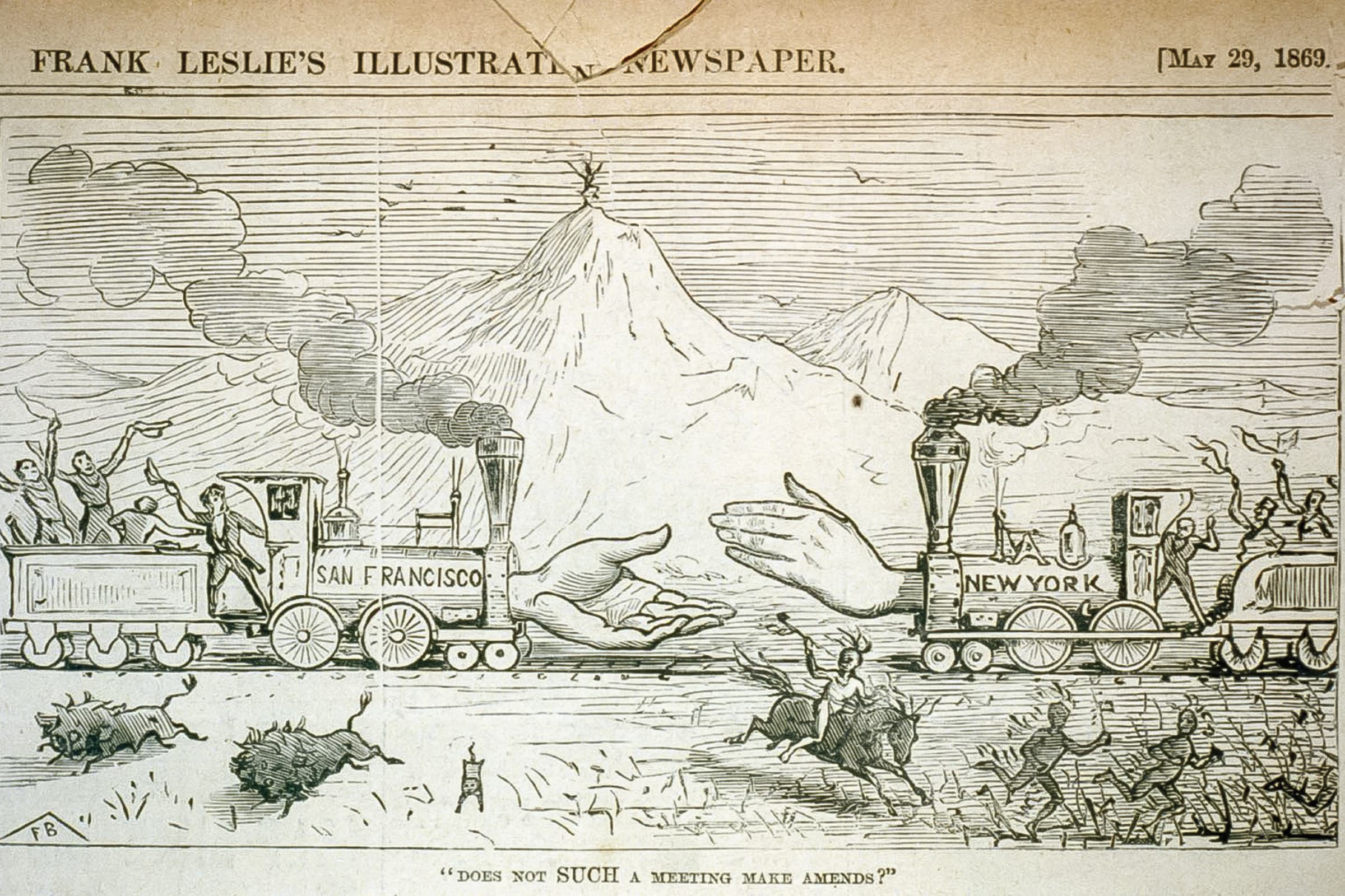 The railroad unites the East and West Coasts, 1869