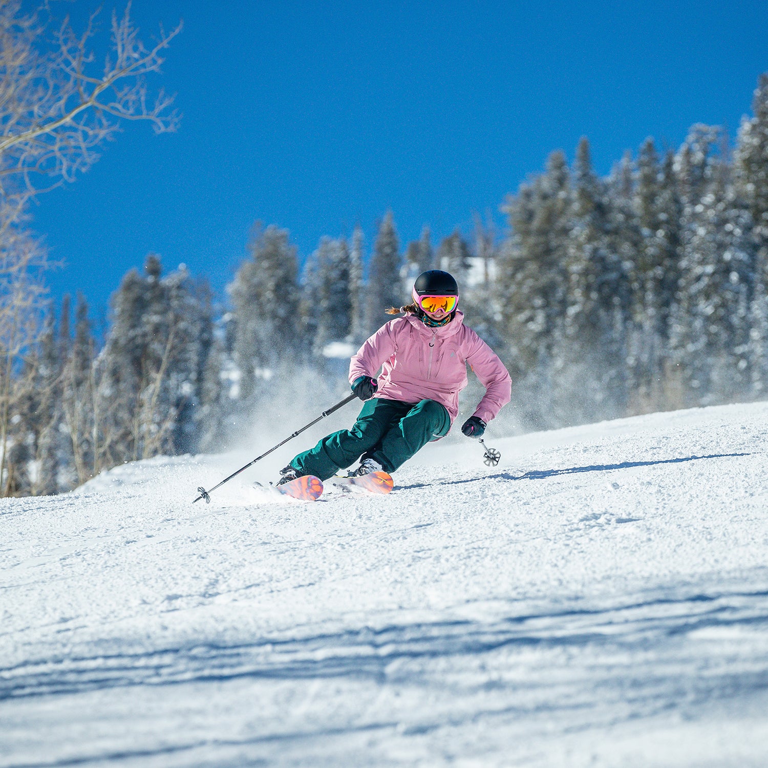 Skier at a resort