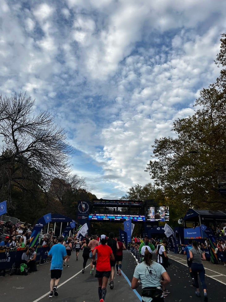 The finish line at the 2022 NYC Marathon