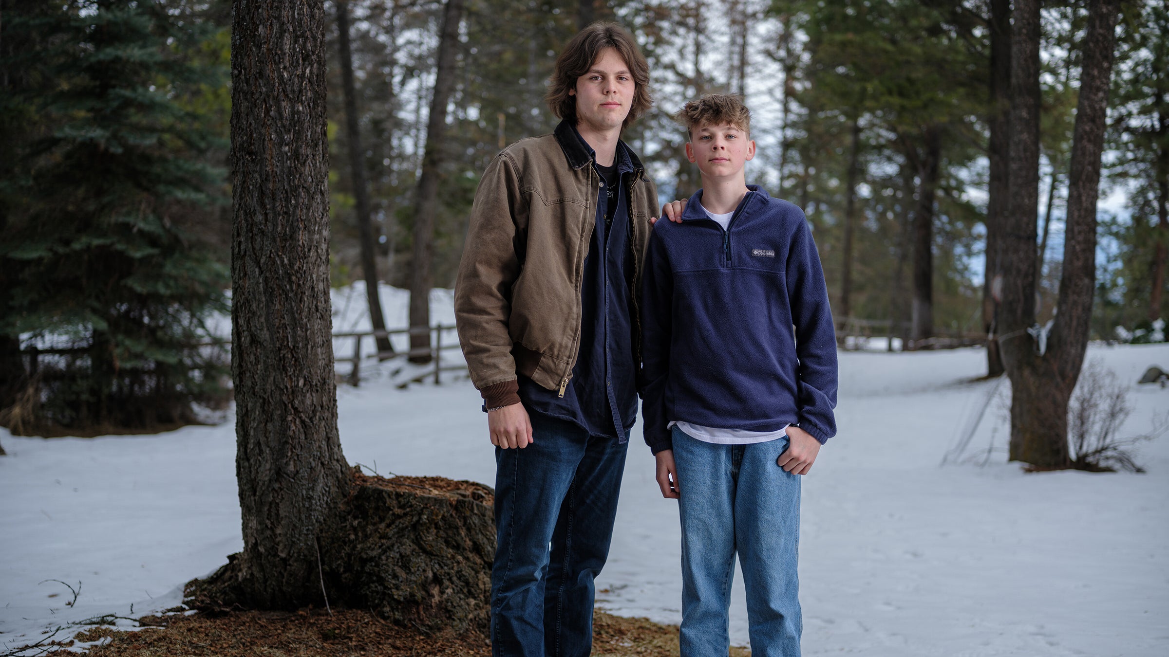 Brothers Lander (left) and Badge Busse, two of the plaintiffs who sued Montana over its fossil-fuel support