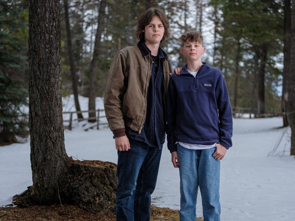 Brothers Lander (left) and Badge Busse, two of the plaintiffs who sued Montana over its fossil-fuel support