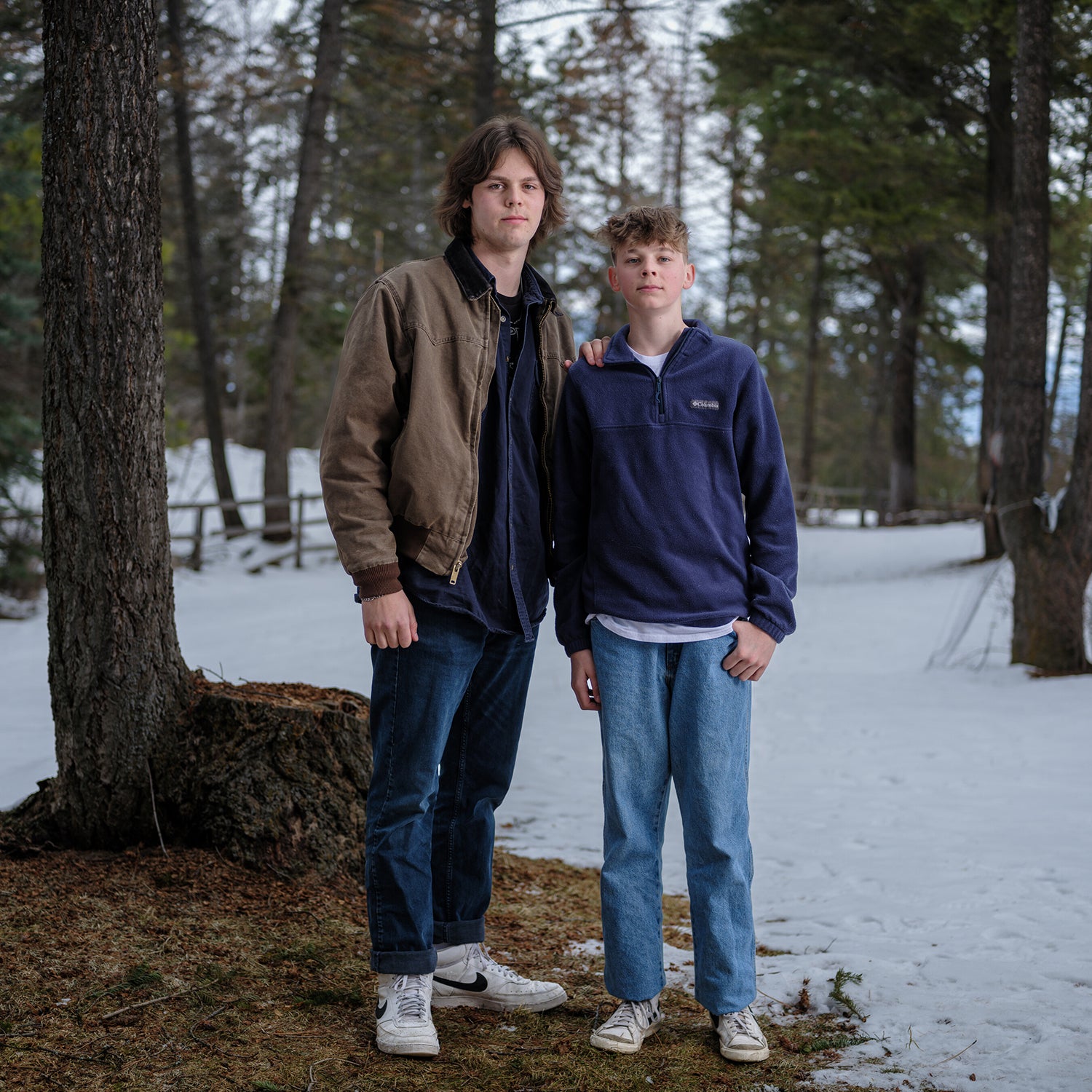 Brothers Lander (left) and Badge Busse, two of the plaintiffs who sued Montana over its fossil-fuel support