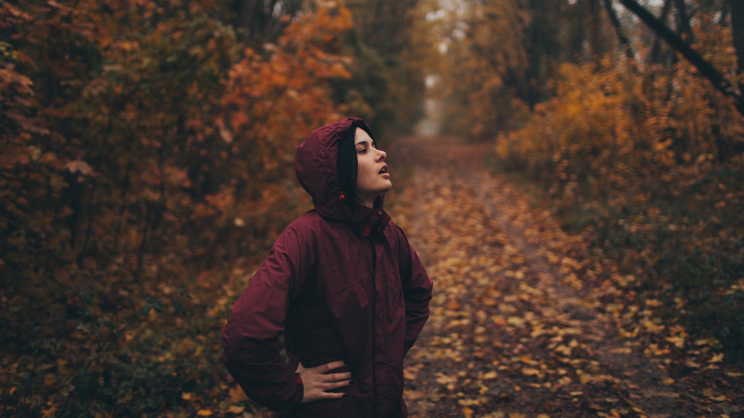 Young woman having a rest from the jogging