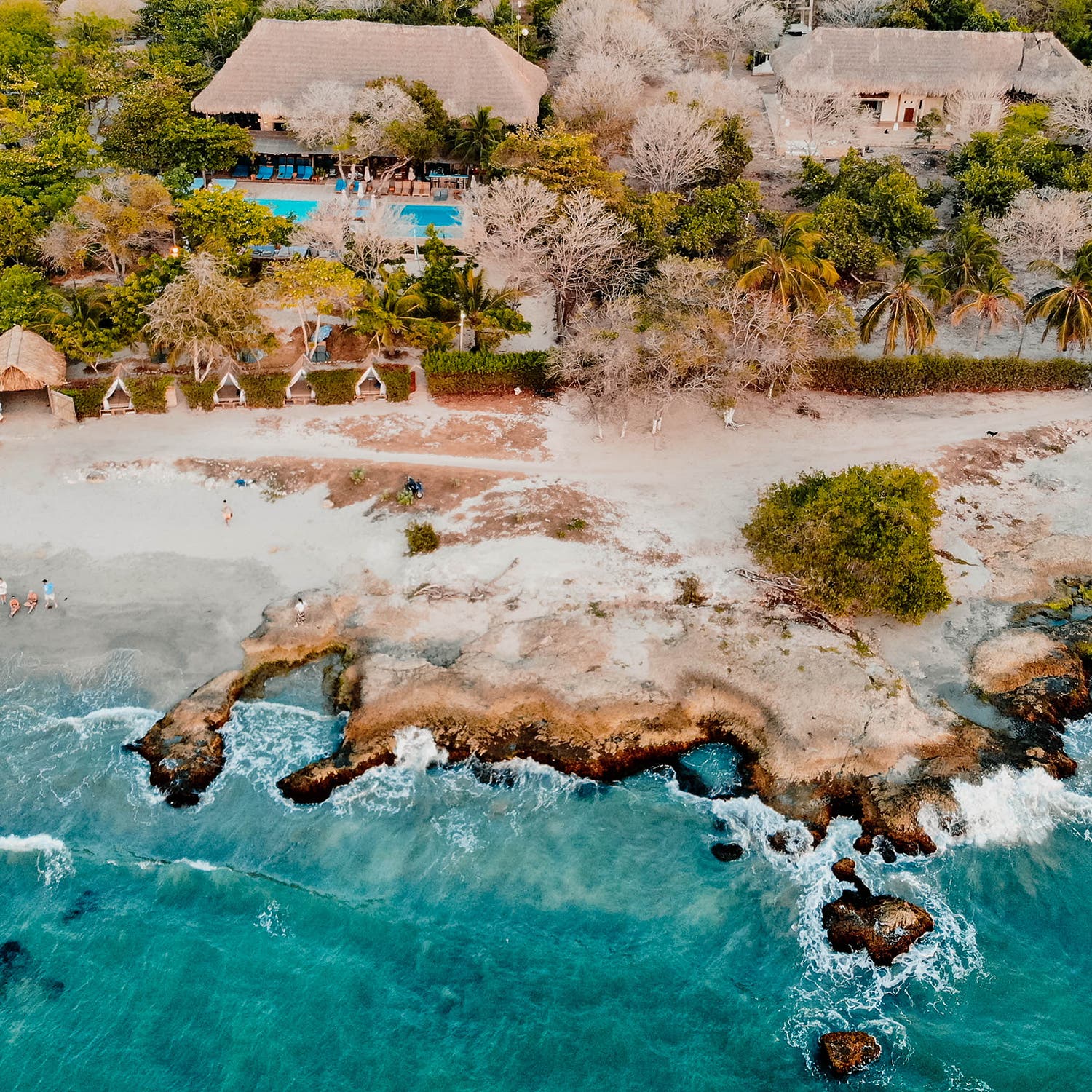 An aerial view of the resort