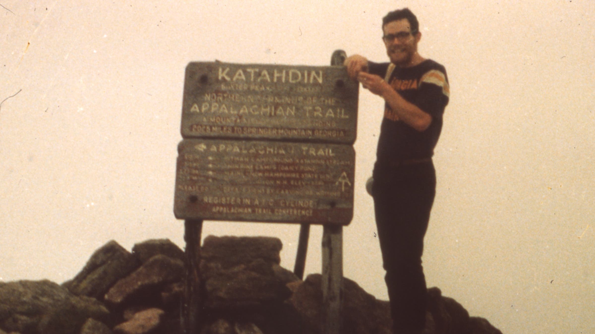 Doyle on top Maine’s Mt. Katahdin after his maiden trip on the AT in 1973