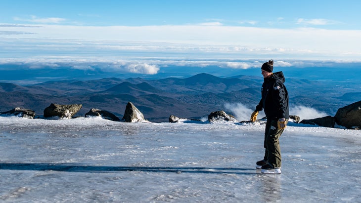 Alexandra Branton skates on Mount Washington.