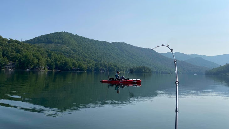 fishing on Lake Santeetlah, Robbinsville, North Carolina