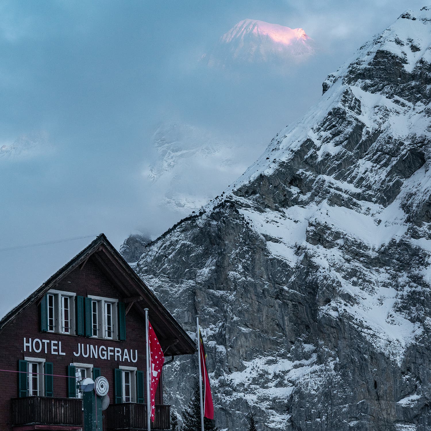 Scene from the Inferno in the Swiss village of Mürren