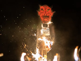 Scene from the Inferno in the Swiss village of Mürren