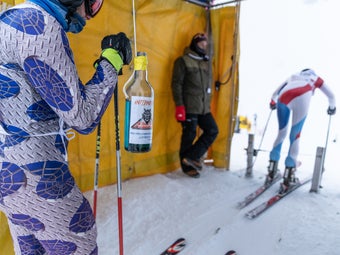 Scene from the Inferno in the Swiss village of Mürren