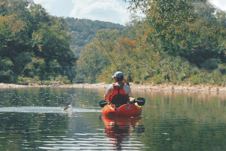 Fishing on the Mulberry River in Arkansas