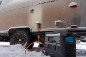 Goal Zero Yeti hooked up to Airstream trailer