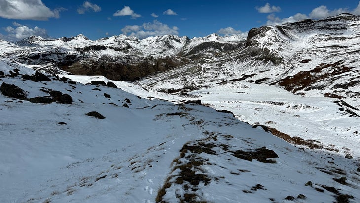 The snowy San Juan Mountains in Southern Colorado. 