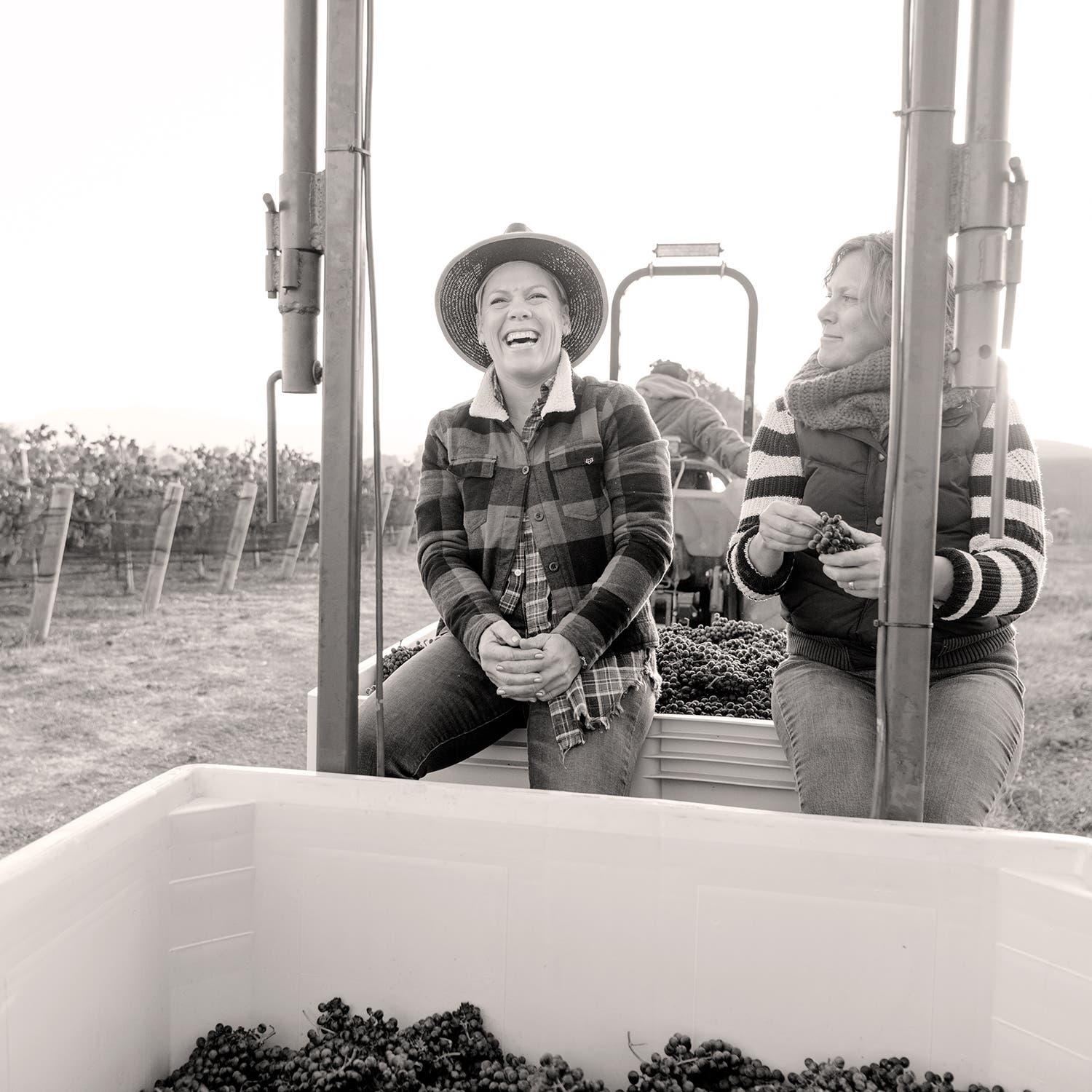 Moore with her winemaking partner, Alison Thomson