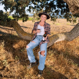 Alecia Moore (Pink) kicking back at her Southern California vineyard